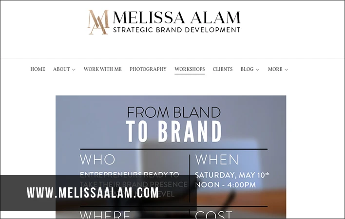 Melissa Alam, workshops and trainings for entrepreneurs