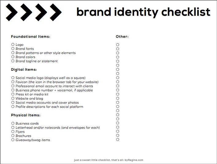 Brand Identity Checklist