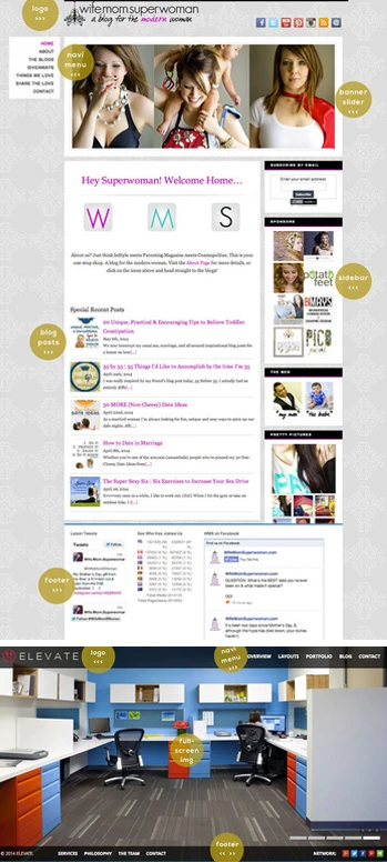 Sample web layouts