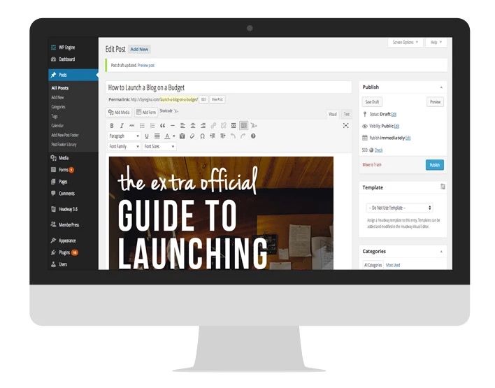The WordPress CMS Dashboard