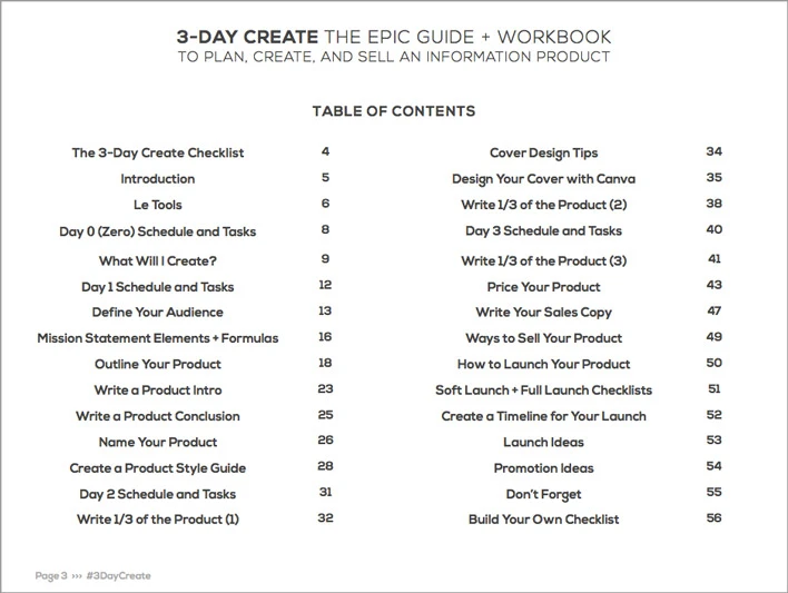 The 3-Day Create Workbook