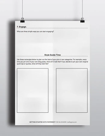 Pinterest for Bloggers worksheet byRegina
