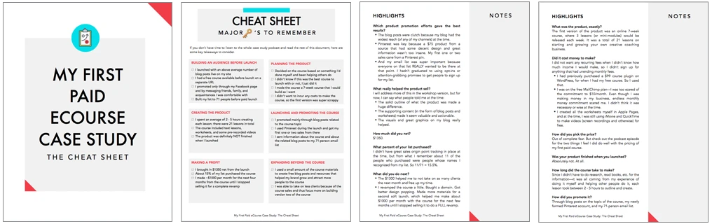 $1350 course launch case study cheat sheet