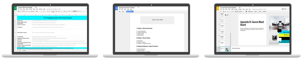 There are multiple types of templates that you can make to add value to your online course or blog